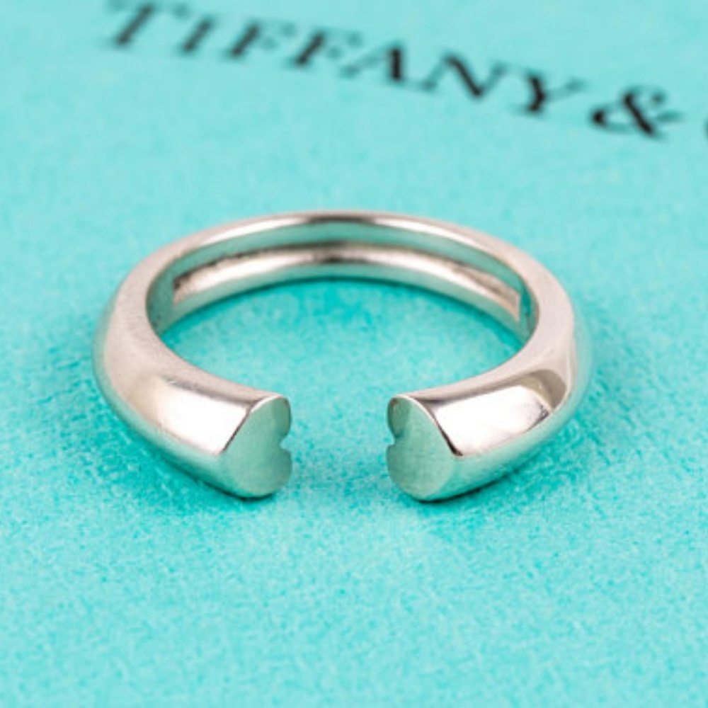 Tiffany & Co. Silver Tenderness Heart Ring 6.5